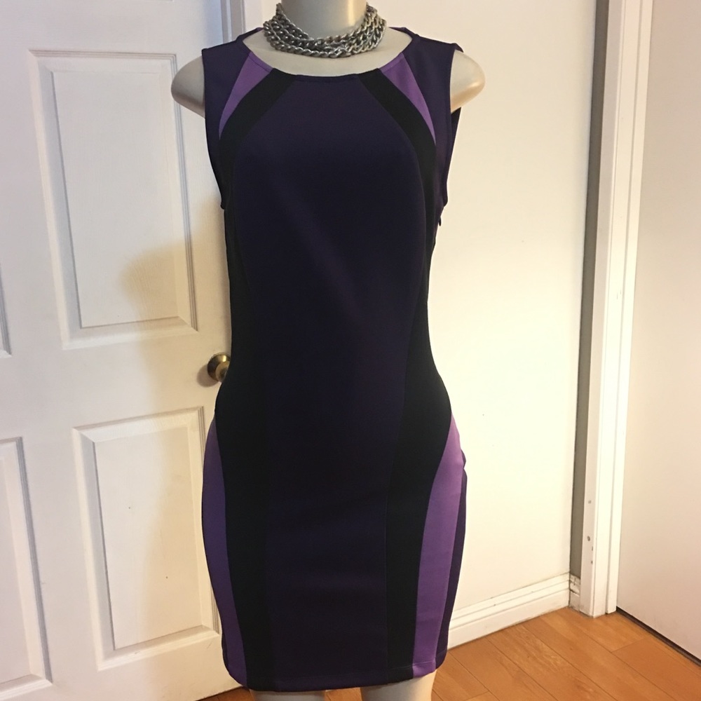 Forever 21 Scuba Bodycon Dress black & purple!